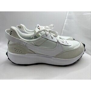 Nike Waffle Debut [DH9523-100] Casual Shoes White/Black-Orange Women's Sz 8.5